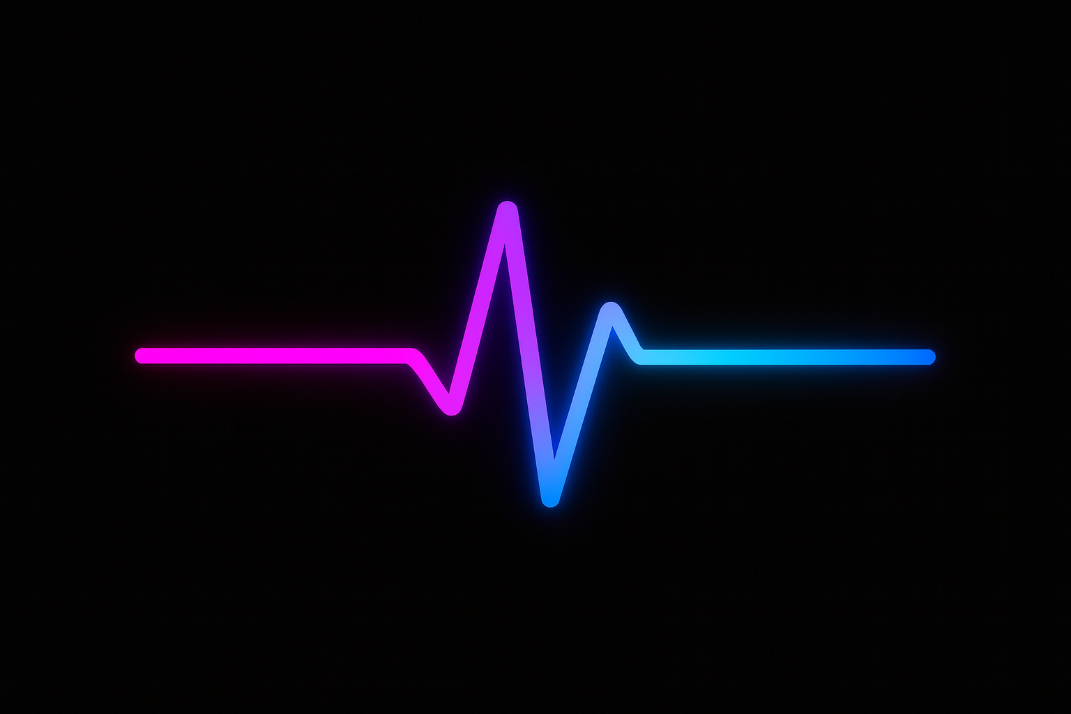 Pulse Threads neon heart rate ecg monitor symbol on a black background