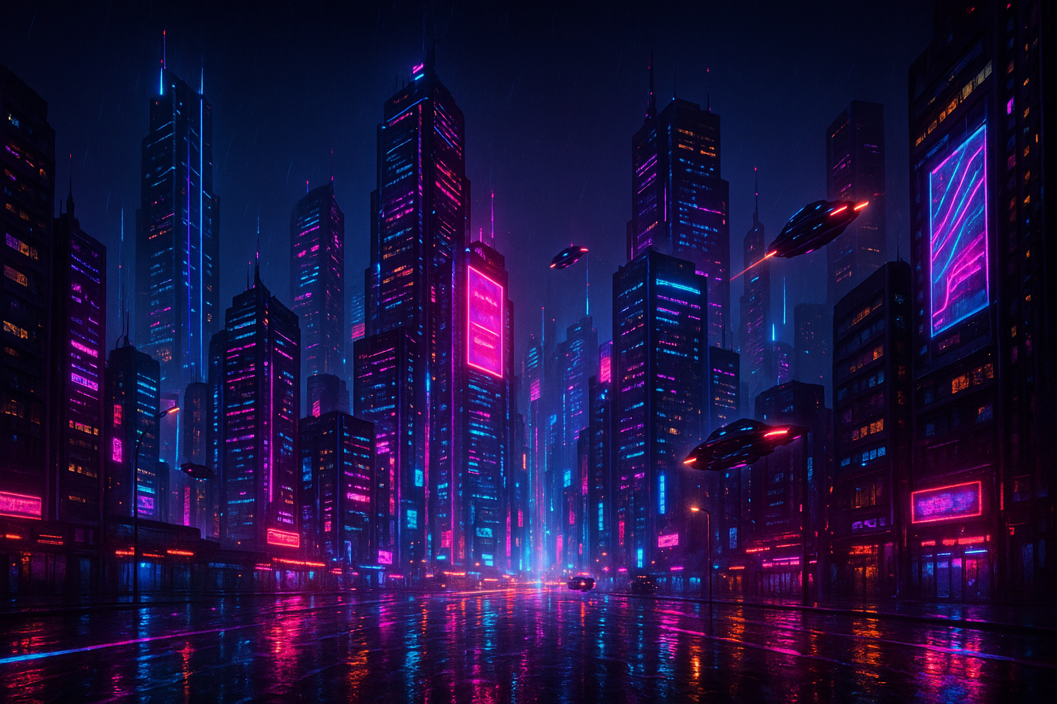 futuristic neon city
